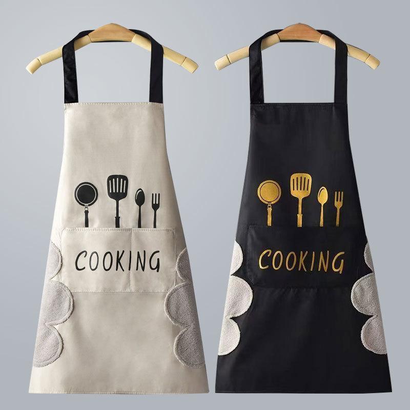 3PCs Erasable Hand Apron Female Fashion Home Kitchen Waterproof ...