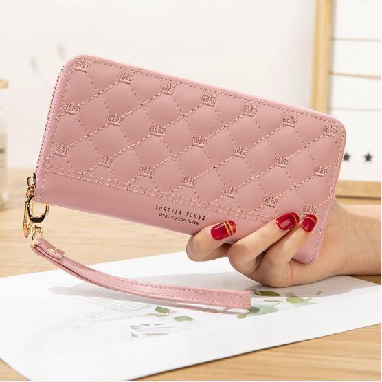 Ví nữ dài cầm tay da mềm Forever Young FYV99 họa tiết trám Women Clutch