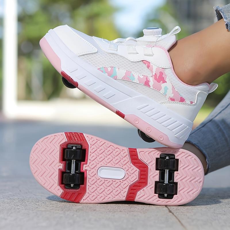 Trendy Cool Low Top Roller Skateboard Shoes With Rotating Button For ...