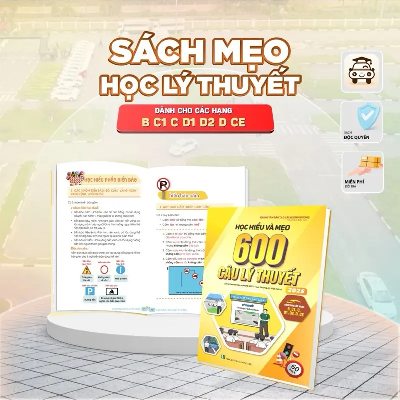 sách học hiểu & mẹo 600 câu 2025 ( hạng B C1 C D1 D2 D ) 3