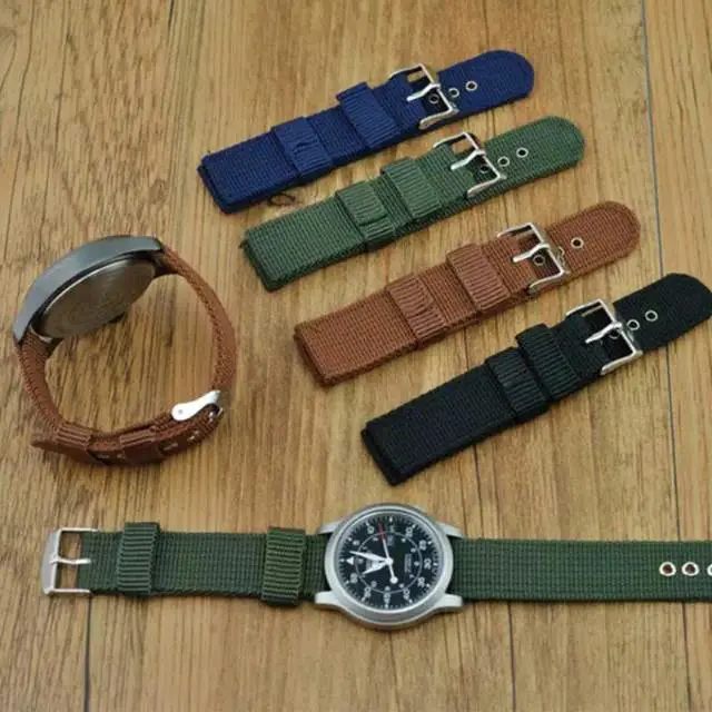 Tali Strap jam tangan kanvas nilon universal kokoh tali jam tangan kanvas nilon kokoh Tebal