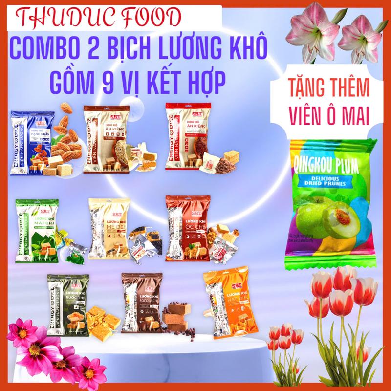  Combo 2 bich Lương khô SBT thơm ngon xuất xứ tại Việt Nam  285g  1 bịch  Snack Ăn Vặt thực phẩm  nhiều calo Thức Ăn Food Bánh Quy 