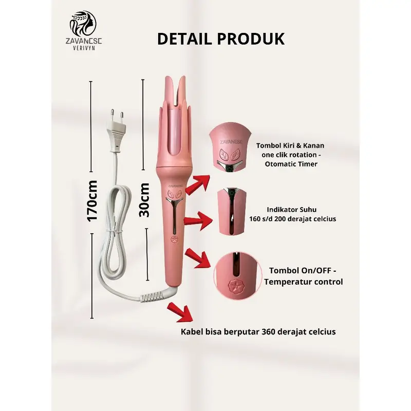 Zavanese Catokan Curly Otomatis Hair Curly Styler 32mm XN-391 1