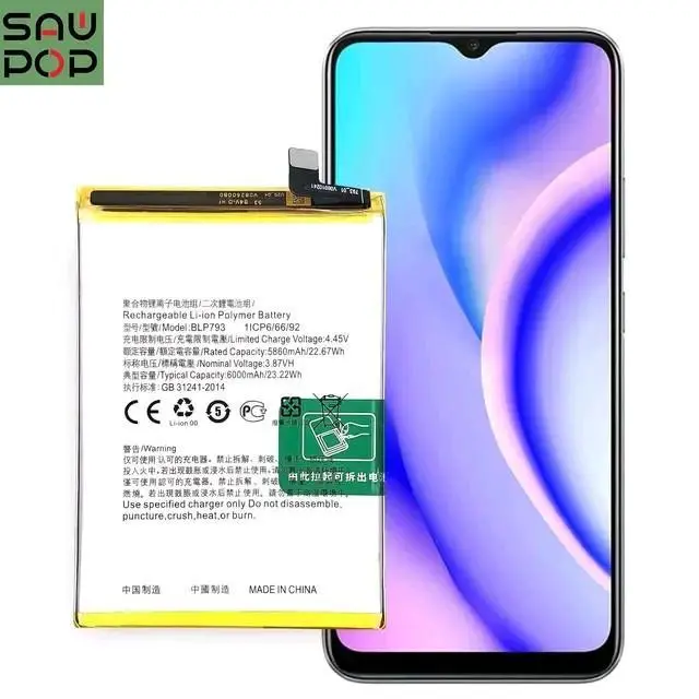 [GARANSI 6 BULAN] Battery Blp793 Compatible Realme C11 C12 C15 C25 C25S NARZO 20 NARZO 30A Blp793 Baterai Batre Batrai Batrei