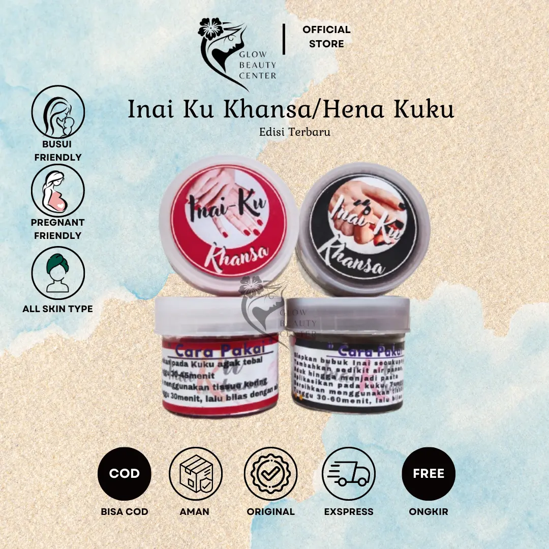 Inai Kuku Muslimah By Inaiku Khansa Sah Dipakai Sholat Warna Merah Maroon & Hitam