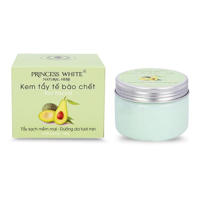 Kem Tẩy Tế bào Chết Mặt Tinh Chất Bơ Princess White 100gr