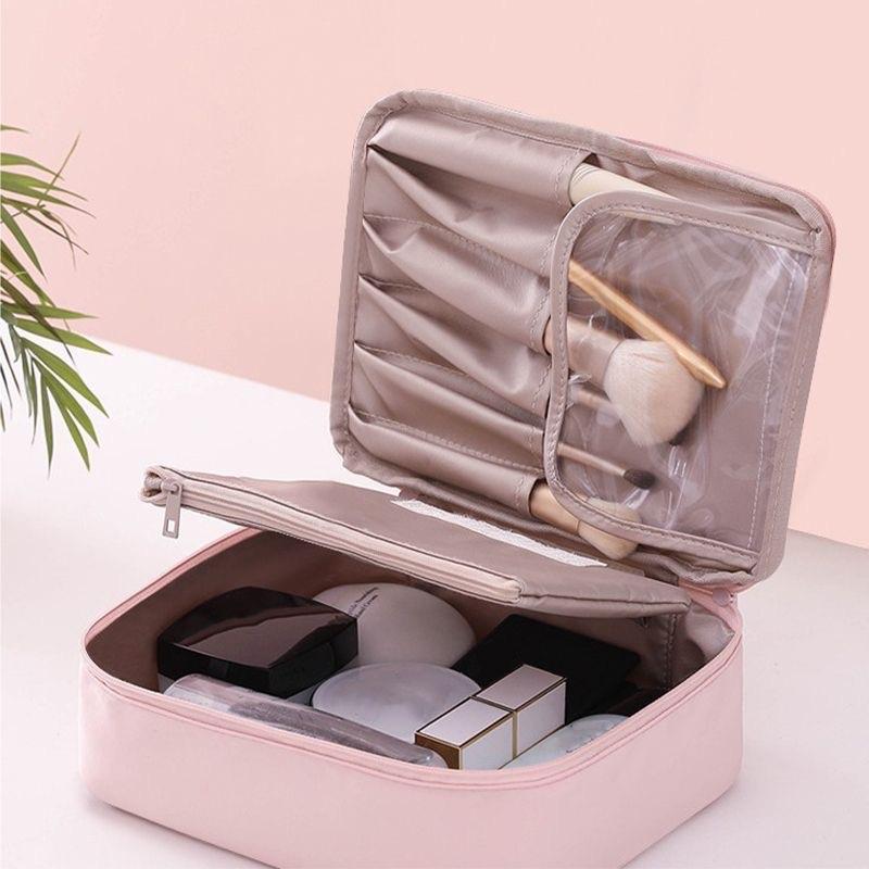 Túi Đựng Mỹ Phẩm Đồ Trang Điểm Sức Chứa Lớn Nhiều Ngăn Dễ Thương Nhỏ Gọn Phong Cách Đơn Giản Cho Nữ
