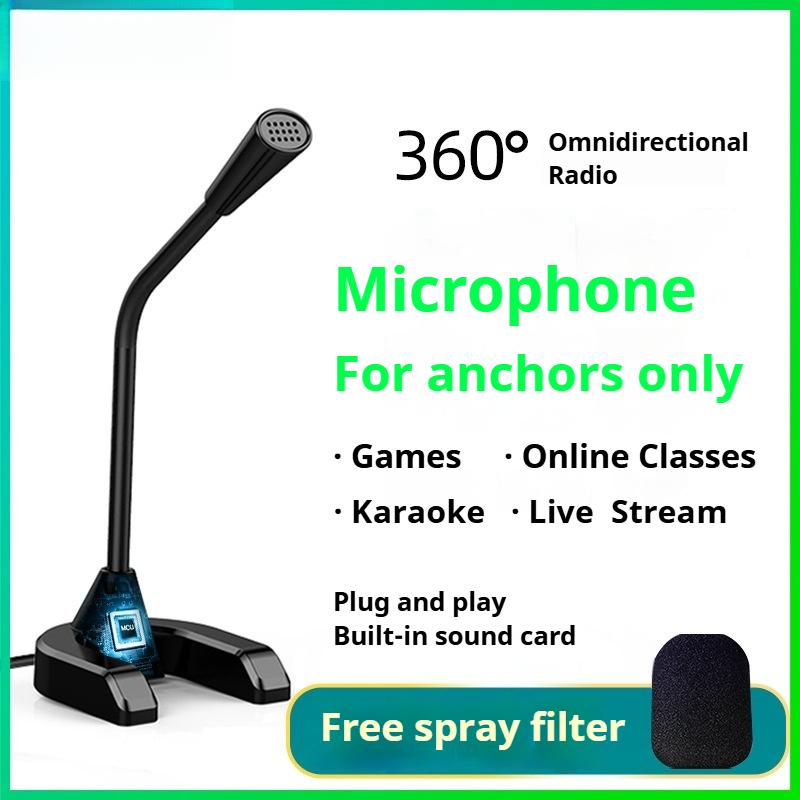  Micro máy tính giảm tiếng ồn không cần ổ đĩa Thích hợp cho trò chơi và phát sóng Trực Tiếp kết nối USB phổ thông cho máy tính để bàn và máy tính xách tay lý tưởng để hát livestream 