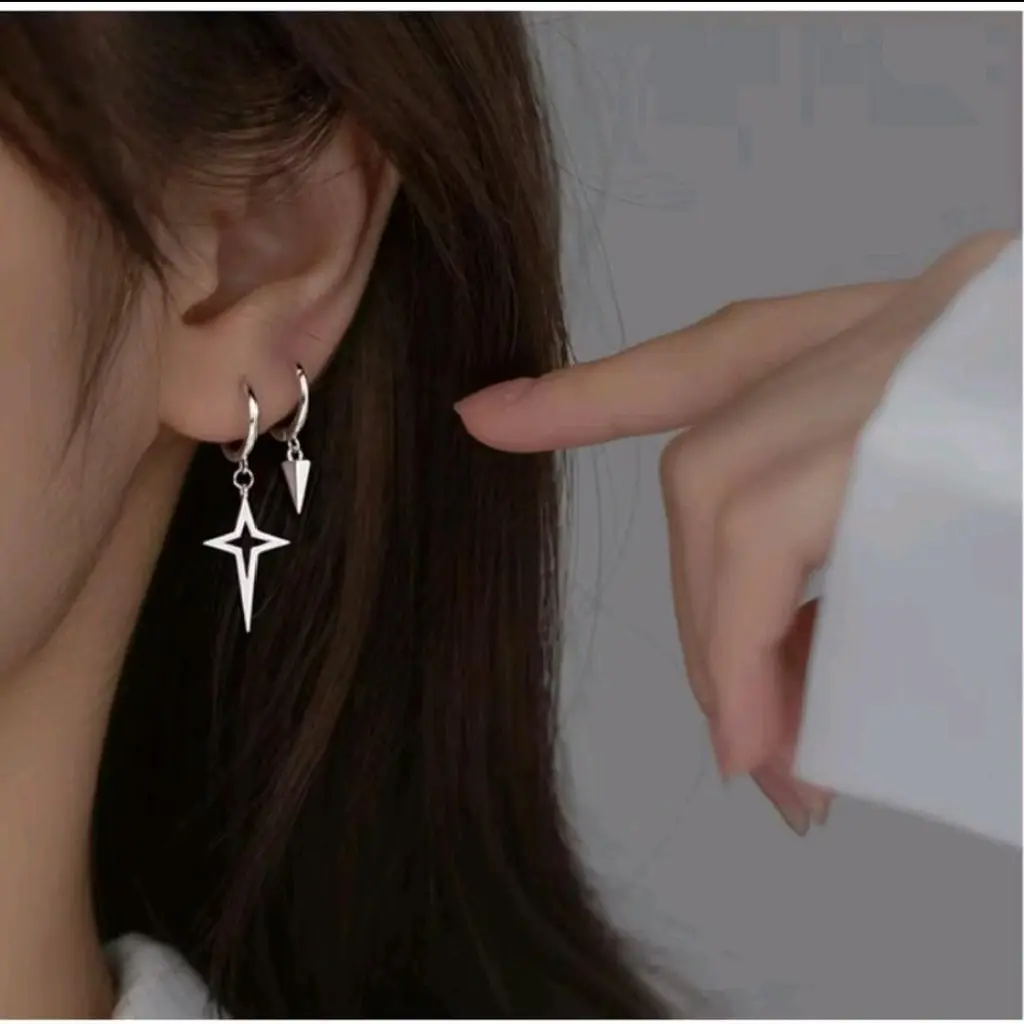 Anting Bintang Titanium Pria Wanita Anti Karat Terlaris - Hadiah, Earrings Aksesoris Elegan
