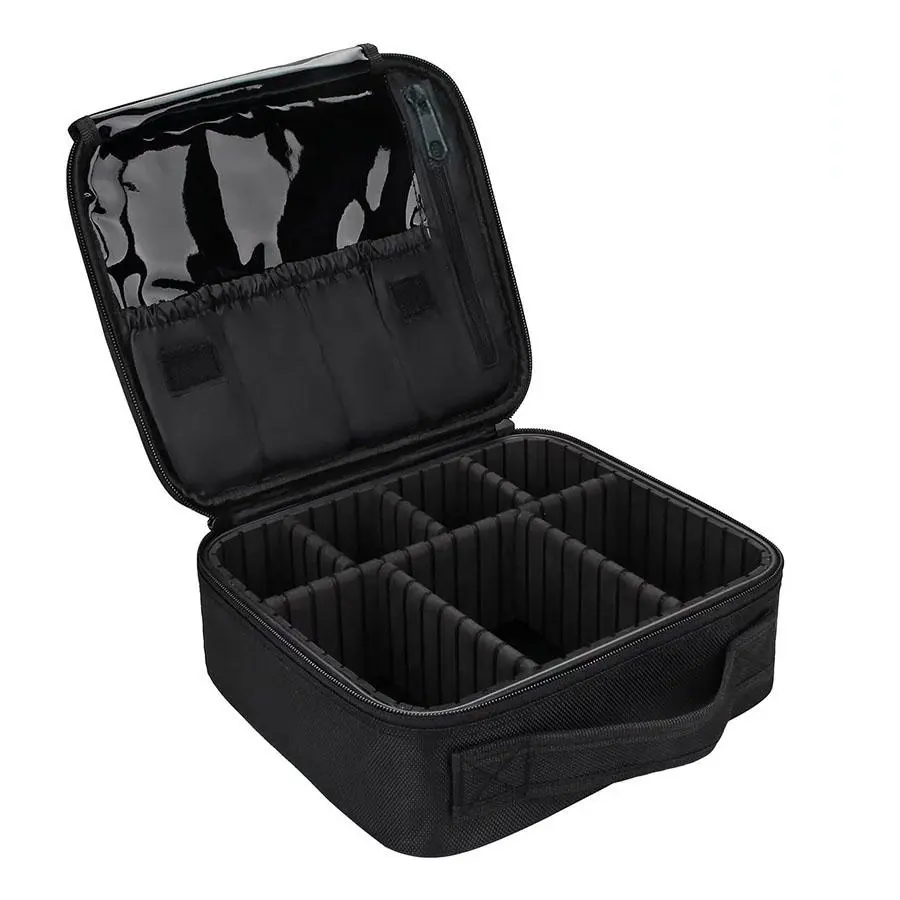 Travel Makeup Train Case, 1 Count Portable Makeup Case Organizer with Adjustable Divider, Large Capacity Storage Bag for Cosmetics Makeup Brushes Toiletries Jewelry   Digital Accessories
