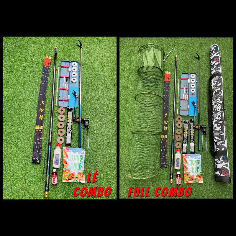  SALE  Full combo bộ cần câu cá đầy đủ 8h nội địa ngẫu nhiên - bao đựng cần -5 phao ngày -1 phao điện- hôp phao- 5 trục buộc sẵn -1 vỉ thẻo-1 gác cần-1 rọng đựng cá- tặng kèm tơ nhện+tinh mùi+mồi câu  
