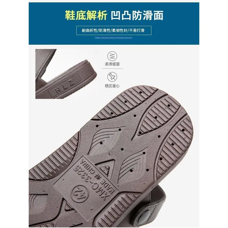Dép Nam, Chống Trượt, Chống Thấm Nước, Đế Mềm, Chống Mài Mòn Dép Nam, Thích Hợp Cho Cả Đi Bên Ngoài Và Đi Biển, Có Thể Đeo Sandal Đồng GiàY DéP 5