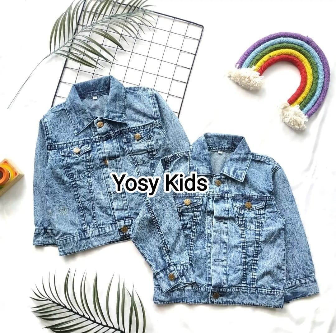 JAKET JEANS ANAK GAMBAR 3D,LOL NYALA KARAKTER SUPER HERO, BULU, PITA& POLOS USIAH 1-10 TAHUN,PEREMPUAN/LAKI-LAKI Denim dasar 3-4 tahun