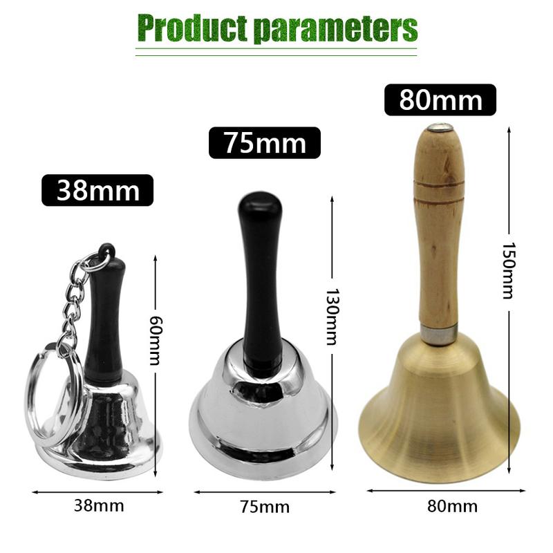 Product Introduction of Handbell Desk Ringbell Brass Hand Bell Loud Call Bell With Handle For Wedding Decor Hotel Service 1