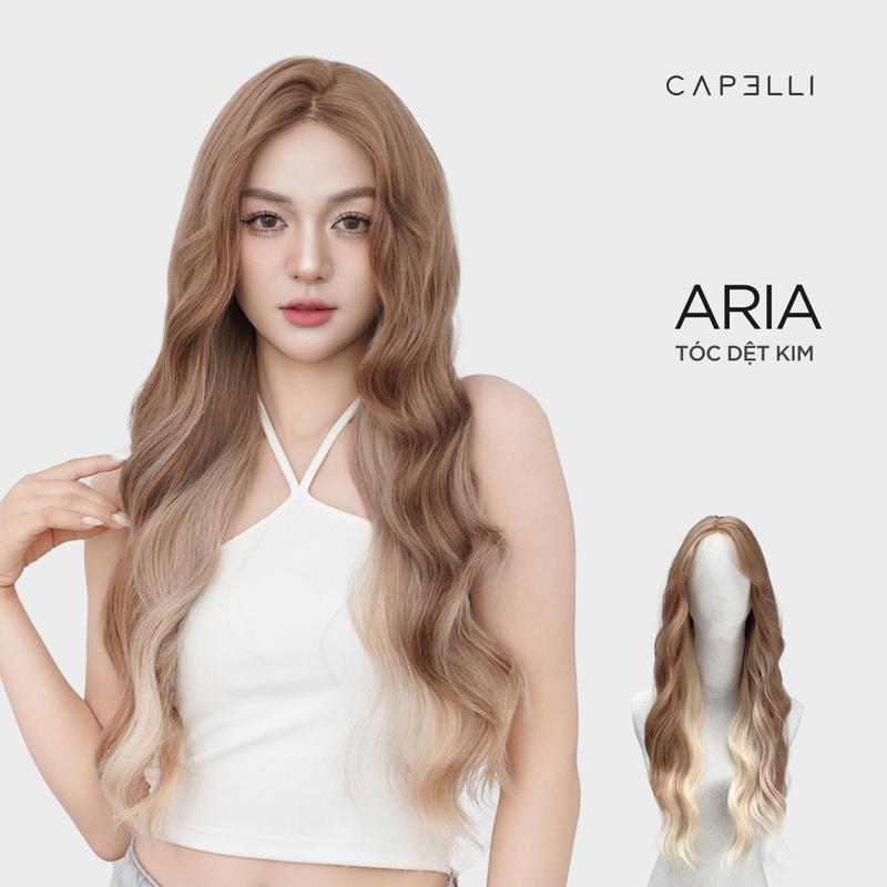 Tóc Giả Nguyên Đầu Dệt Kim CAPELLI Xoăn Sóng Mái Bay Hidden Light Aria Wig