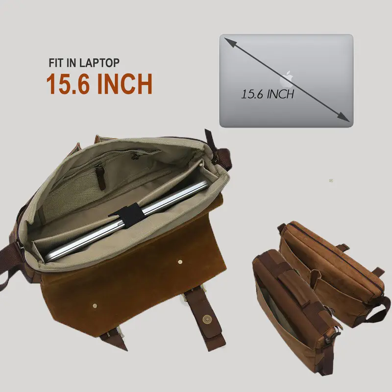 MAGE Postbag Messenger Bag | Tas Selempang Pria Premium | Sling Bag Sintetis Leather | Fit in Laptop 16 Inch 3