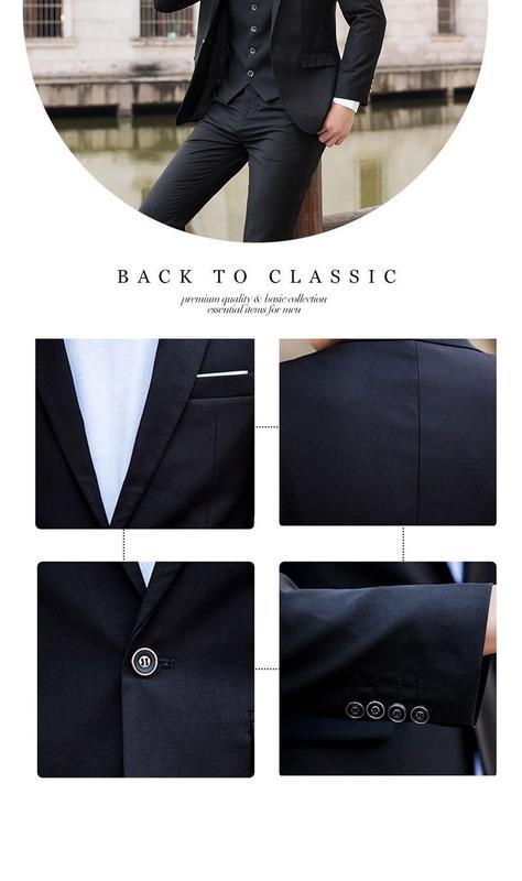 Product Introduction of RUNNINGBEAR Local Delivery Men Blazer Set 3 piece Suit Tuxedo Formal Business Wedding Blazzer Korean Office Outerwear Coat Slack Pants Jacket baju kot lelaki 31