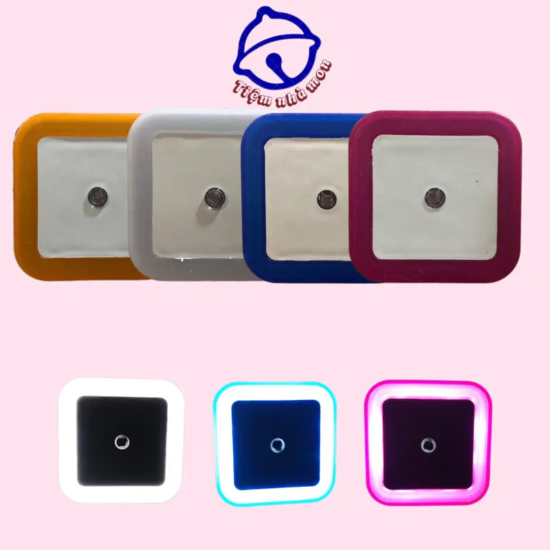 Đèn ngủ cảm ứng ánh sáng viền vuông, viền trái tim 1