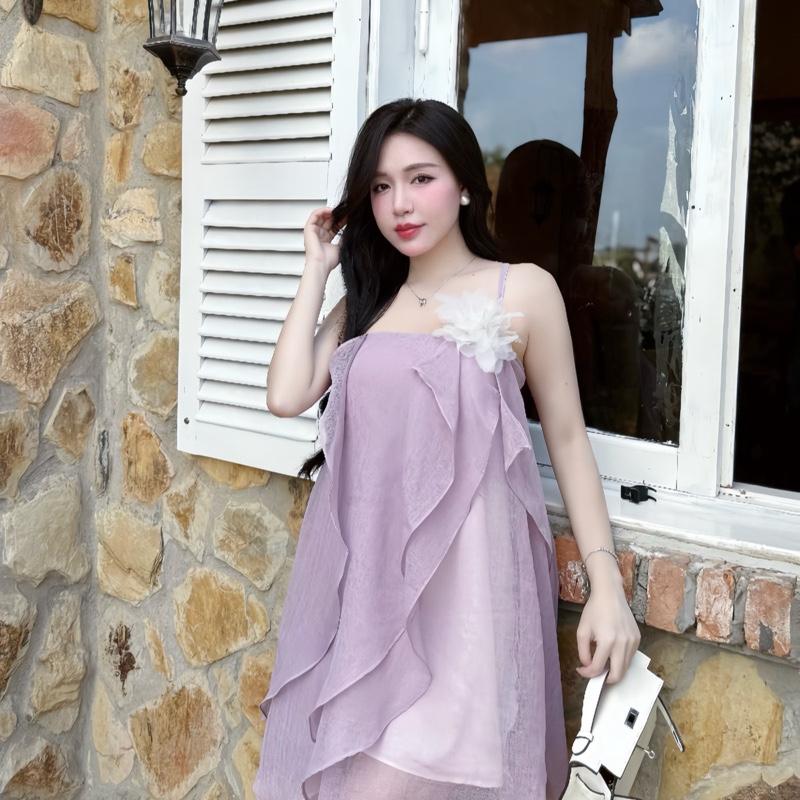 BYBYPIL - [FREESZ] - VIOLET- Đầm babydoll linen tiểu thư công chúa đi tiệc hẹn hò đi chơi thoải mái sang trọng 4