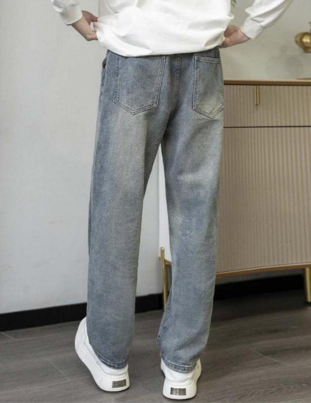 Quần Jeans Nam Basic Unisex ,Form Baggy ,Chất Bò Không Giãn , Dày Dặn , Mềm ,Thời Trang Hot 7