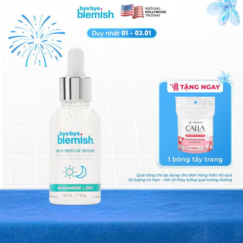 Serum 9,9 % Niacinamide Giúp Mờ Vết Thâm Se Khít Lỗ Chân Lông Bye Bye Blemish Skin Rescue Serum 30ml