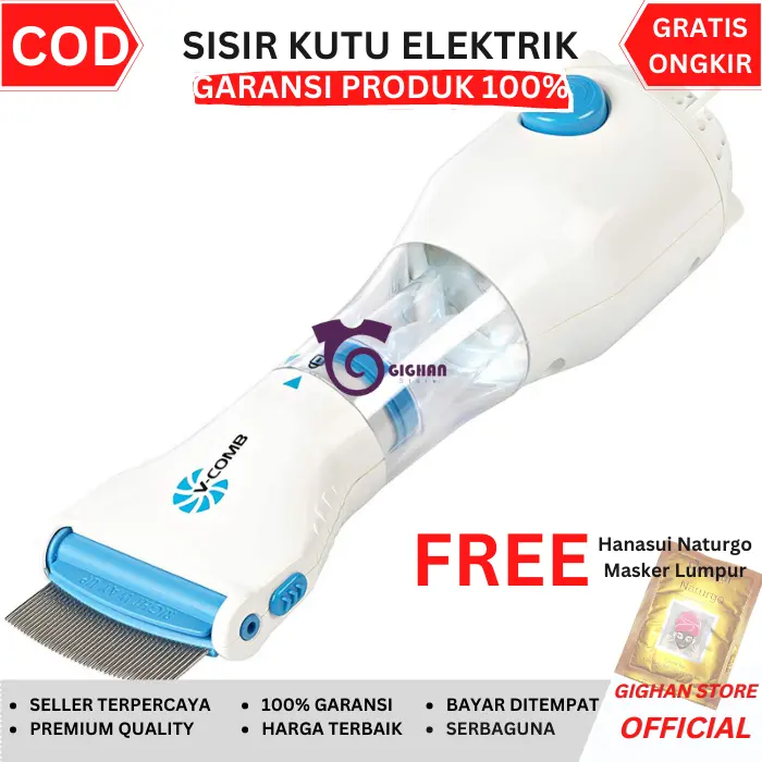 Sisir Kutu Rambut dan Telurnya Anak Alat Pembersih Serbaguna Serit Vacum Elektrik Penghilang Pengusir Kutu Anak-anak Dewasa dan Hewan Peliharaan Pembasmi Penyedot Ketombe Mengangkat Daki Kulit Kepala Secara Cepat Hilang Permanen