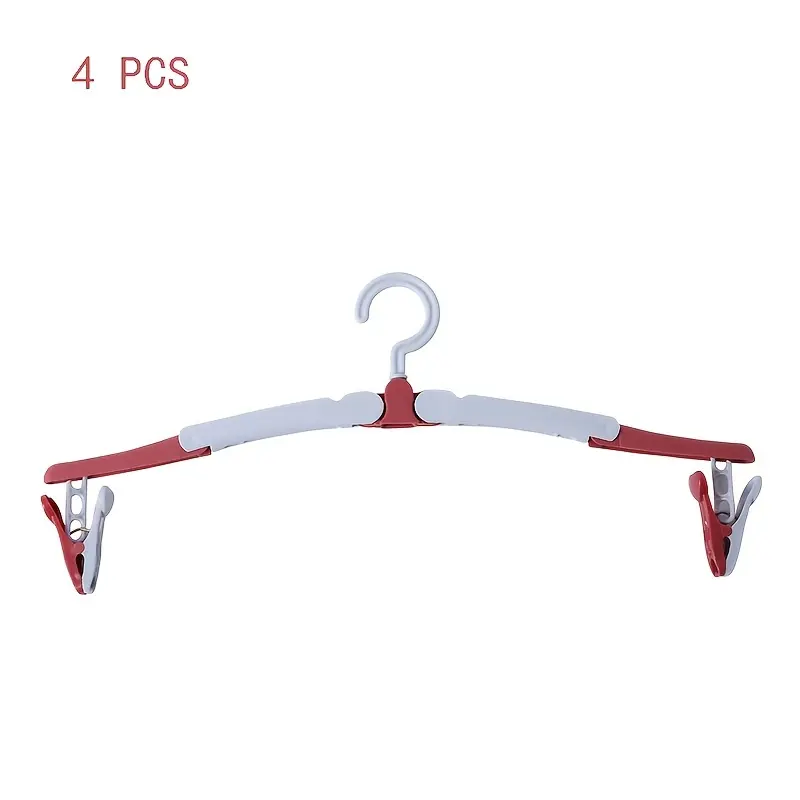Portable 4PCS Multifunctional Folding Hanger - Outdoor Travel Household Accessory Organiser Hanging Plastic 6