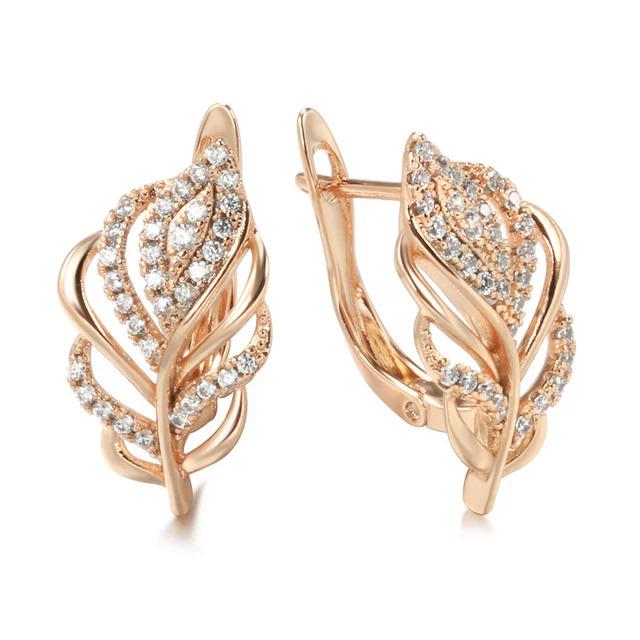 Hoa Tai Vàng Zircon, Dành Cho Phụ Nữ, Thiết Kế Mới, Zircon đầy đặn khoét, Phong Cách Cá Tính, Hoa Tai Vàng 585, Thời Trang, Thích Hợp Cho Bữa Tiệc Và Đám Cưới, Vòng, Đồ Trang Sức 6