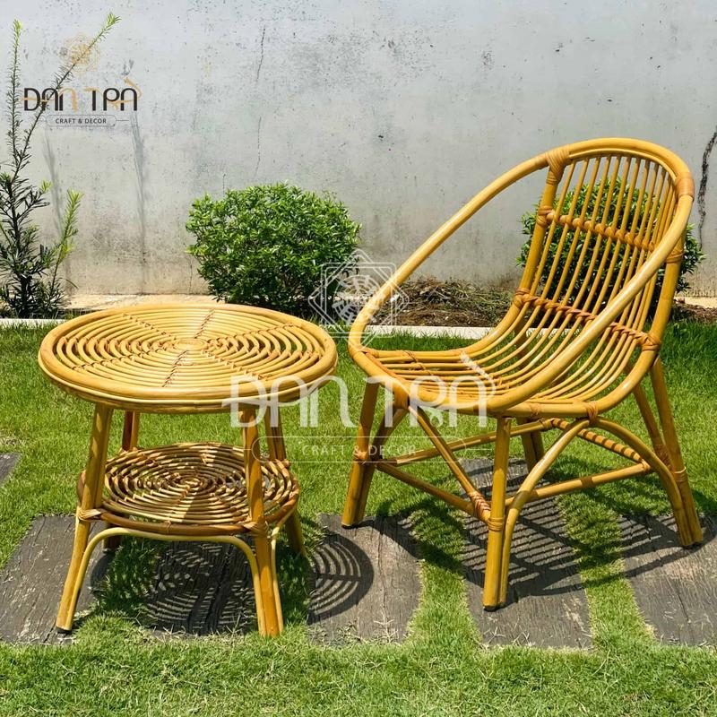 Ghế mây sò cafe song mây nguyên vỏ cao cấp loại 1, ghế mây thư giãn ban công, sân vườn, mây tre Đan Trà