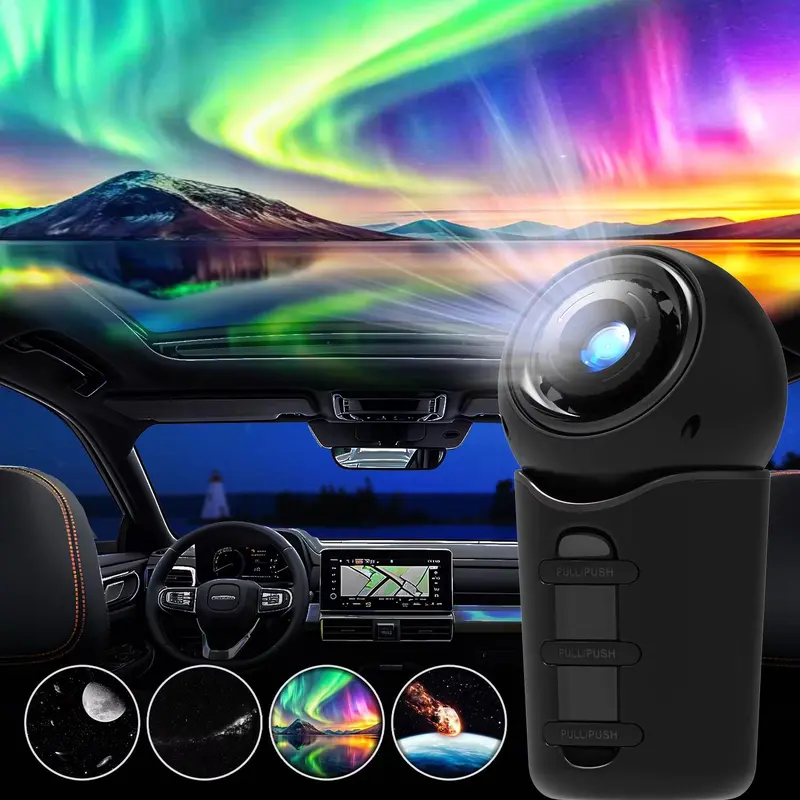 Portable Star Projector Light, USB Rechargeable Car Star Projector Light, Car Interior Decorative Light, Novelty Lighting for Home, Car, Party 0