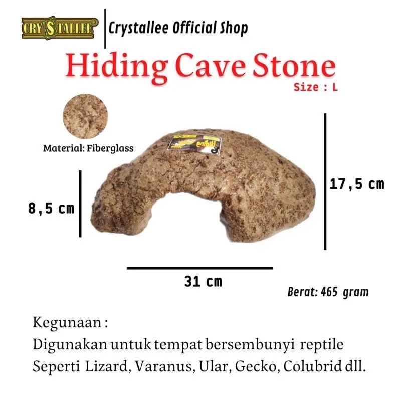Crystallee Hiding Cave Stone || Tempat Sembunyi Gua Kadal Hamster