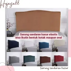 Sarung Sandaran Kasur Polos Elastis Cover Kepala Kasur Springbed Headboard Cover Bahan Polyester Lembut Halus Karet Keliling
