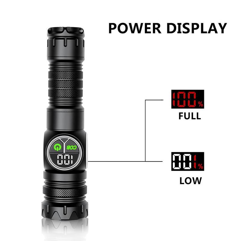Portable Strong Light Flashlight, USB Rechargeable Telescopic Zoom Flashlight, Outdoor Camping & Hiking Flashlight, Car Repair, Emergency Use Flashlight 6