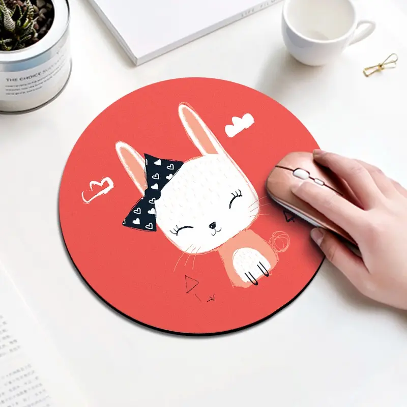Lót chuột hình tròn dễ thương đáng yêu xinh xắn ngộ nghĩnh chất liệu dày dặn chống trơn trượt 8