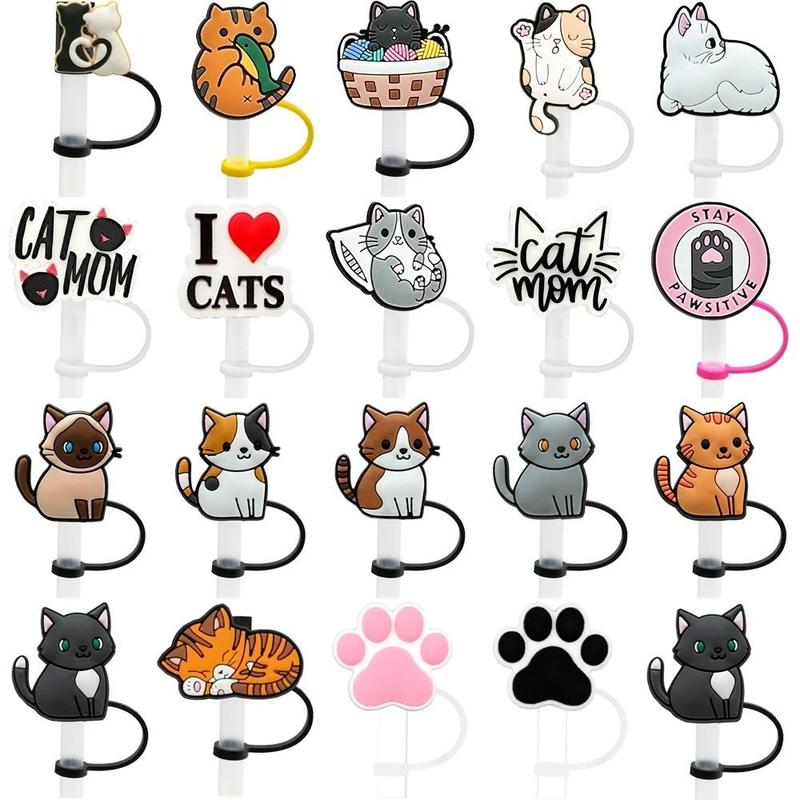 Product Introduction of Cat Series Silicone Straw Cover Cap 8/10mm Dustproof Straw Topper Cute Safety Straw Tips Splash Proof 9