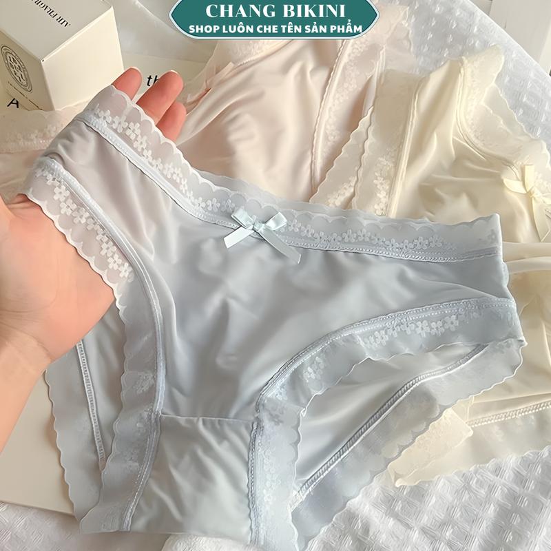  Sét 5 Quần Lót Nữ Su Lụa Không Lộ Viền Co Giãn Phối Ren Hoa Thoáng Mát Gợi Cảm  LOẠI ĐẸP  quần  lót Women 