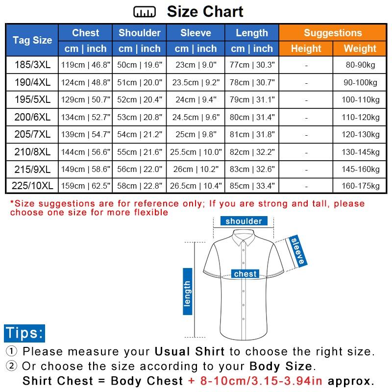 [3xl-10xl] Men Oversized Oversized Plain Mandarin Collar Short Sleeve Knot Buttons Black White Red Shirts 4