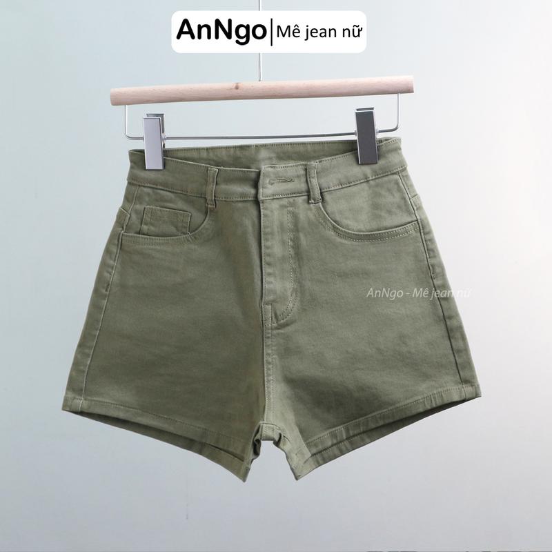 Quần short jean nữ co giãn lai kiểu chất jean cotton dày dặn Anngo - AT488 3