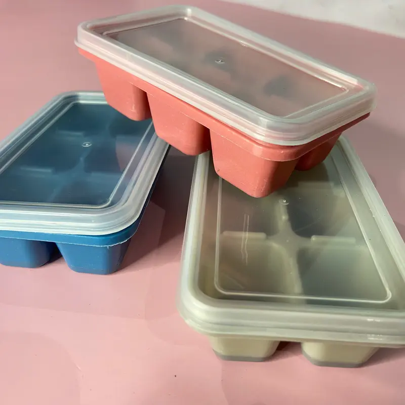 Combo 5 Khay Làm Đá 6 Ô Chất Liệu Nhựa Kết Hợp Silicon, Khay Làm Đá Có Nắp Đậy , Sâu Lòng , Khuôn Làm Đá, Khuôn Làm Thạch khayla  mdavientron 4