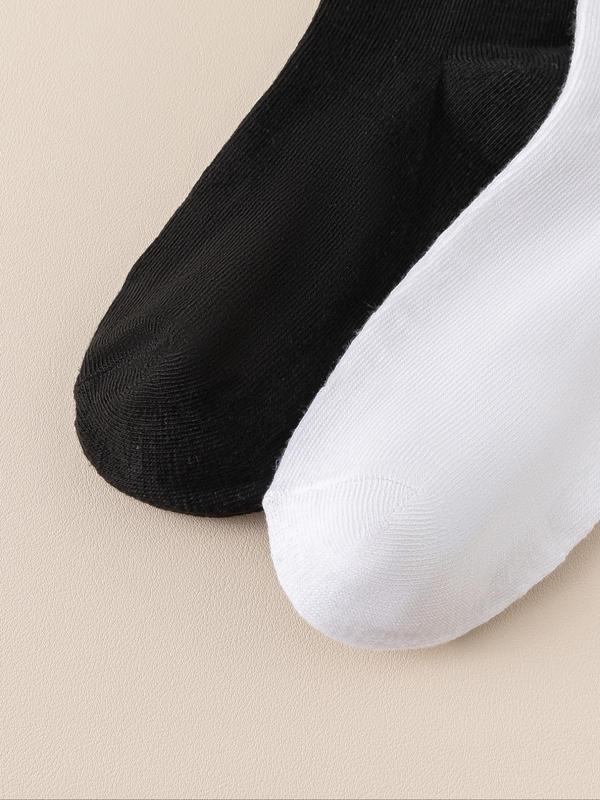 Women's 10 Pairs Solid Crew Socks, Business Casual Comfy Mid-calf Socks for Daily Wear, Women Socks for All Seasons 5