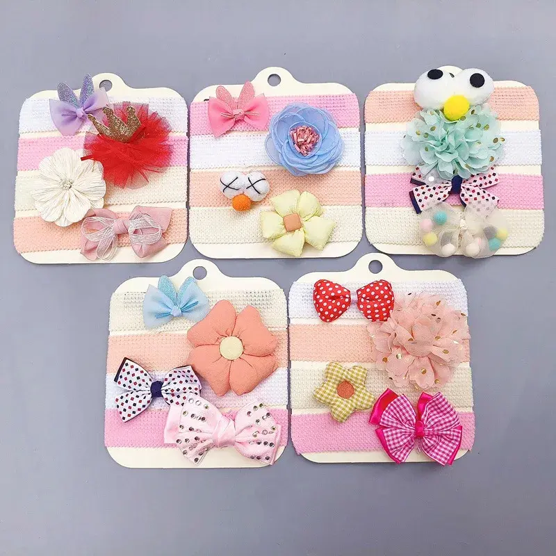 Caramel - Bandana Bayi Anak-Anak Perempuan Headband Set 3 Pcs Accessories Motif Pita Bunga Bando Newborn Aksesoris Rambut 1