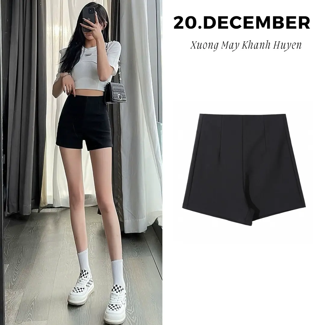 Quần Short Idol  Nữ Cạp Lưng Cao Khóa Sau Chất Umi Co Dãn