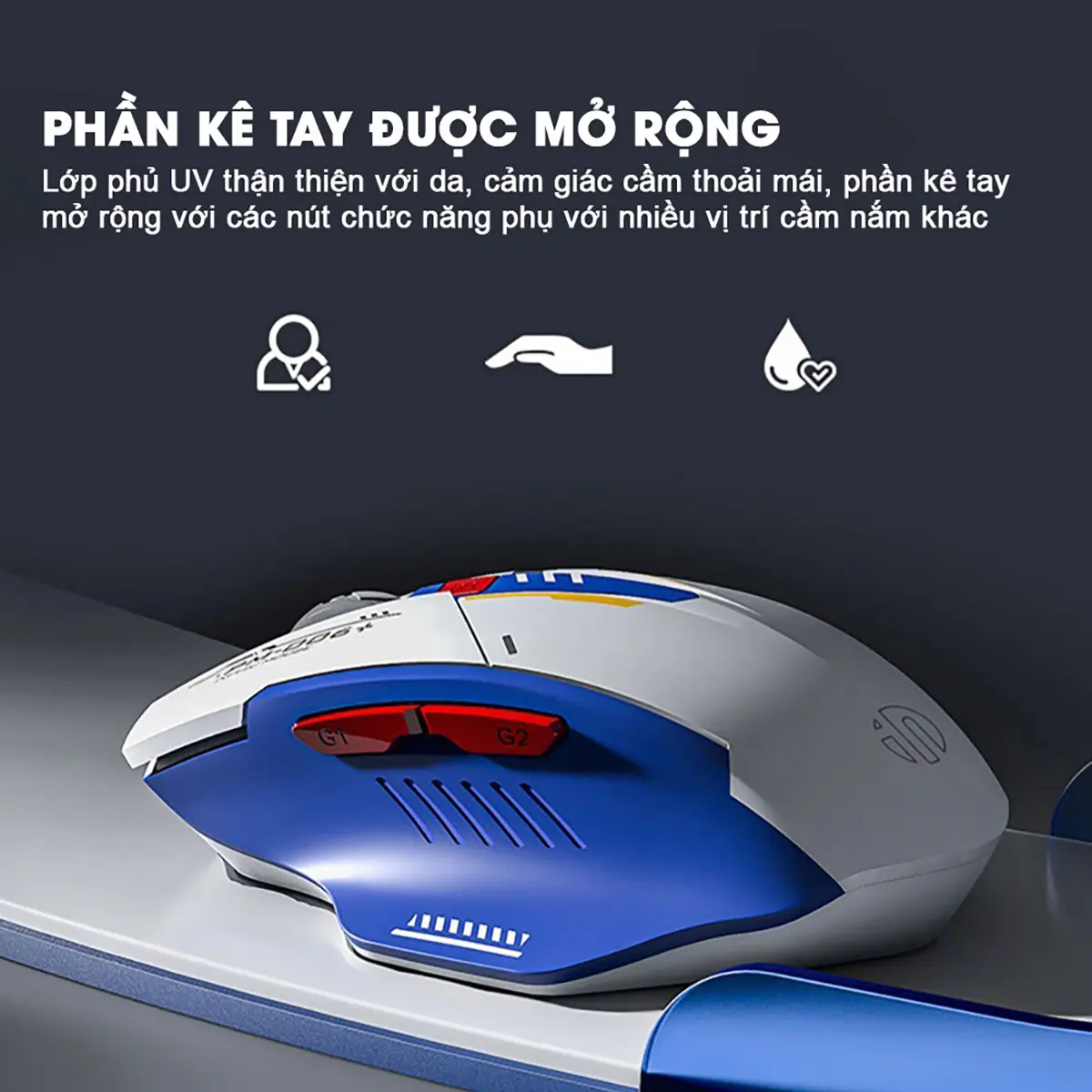 Chuột máy tính không dây gaming SIDOTECH INPHIC F9 GUNDAM pin sạc sử dụng liên tục 3 tháng 6 nút chức năng thiết kế công thái học 4 mức chỉnh DPI silent tắt tiếng chống ồn wireless chơi game liên minh csgo dota valorant trên PC Laptop | BigBuy360 - bigbuy360.vn