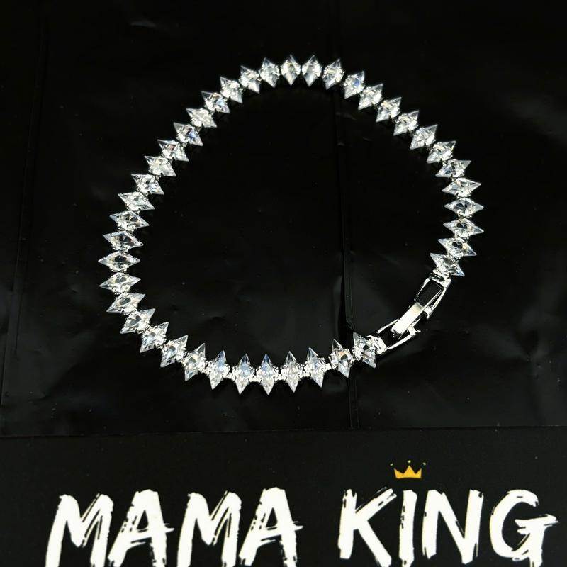 Vòng tay lắc tay hiphop tennis RHOMBUS đá nhân tạo CZ MIX MAMA KING