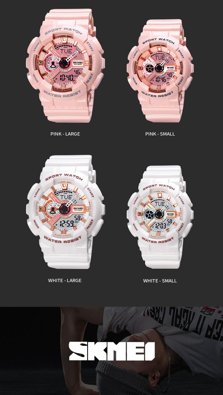 Product Introduction of SKMEI Men Sport Watch Fashion LED PU Waterproof Long Use Digital Watch Elegant Texture Alarm Clock Timing Wrist Watch for Women Man 34 11