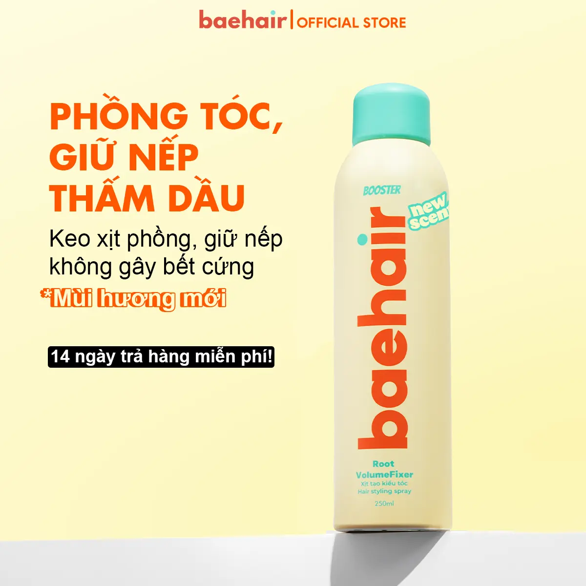 Baehair Booster Keo xịt phồng tóc, xịt tạo kiểu tóc Baehair hỗ trợ tóc phồng, lâu bết 250ml Women Nữ