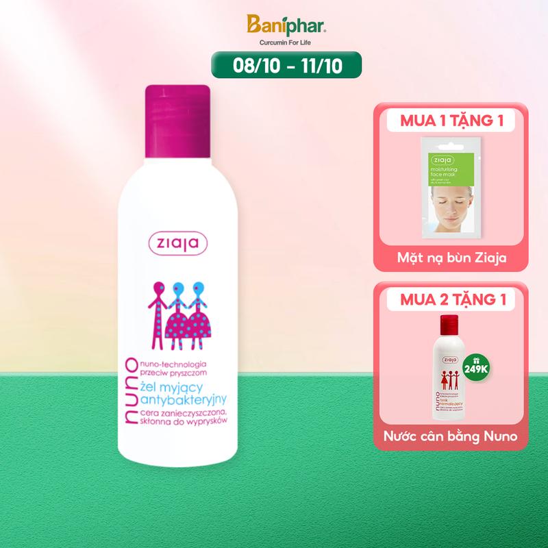 [ĐỘC QUYỀN KOC] Sữa Rửa Mặt Ziaja Nuno Cho Da Dầu Và Da Bị Mụn Trứng Cá Dạng Gel Làm Sạch Da, Giúp Da Mềm Mịn, Thoáng Lỗ Chân Lông 200ml