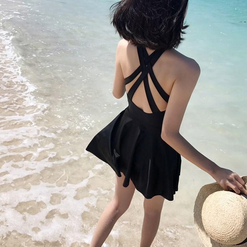 Product Introduction of 2023 Korea Style One Piece Women Swimsuit Conservative Monokini Hot Spring Swimwear Backless Skirt Holiday Beachwear 6