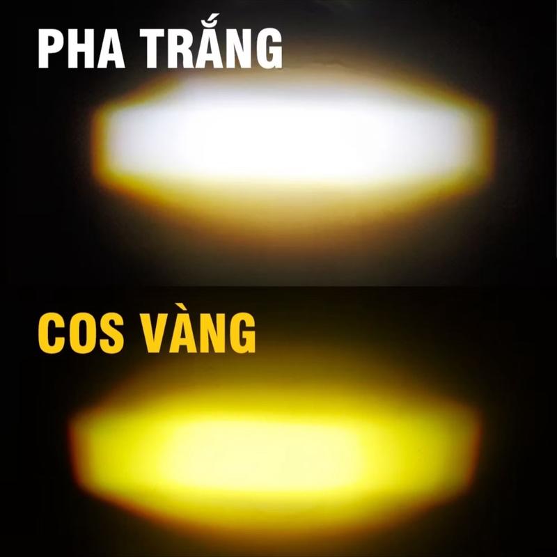 Đèn led bi cầu H4 MAX sáng cod vàng  pha trắng 5