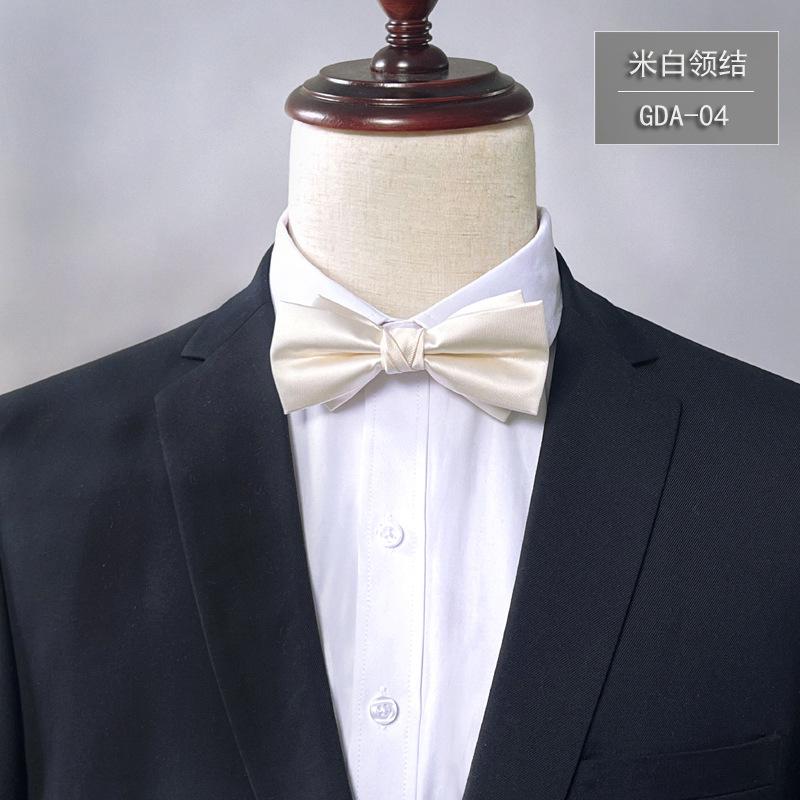 Product Introduction of New Bow Tie Men's Solid Color Bridegroom High Density 1200 Needle Silk Bow Tie Flower Business Formal Wear 5